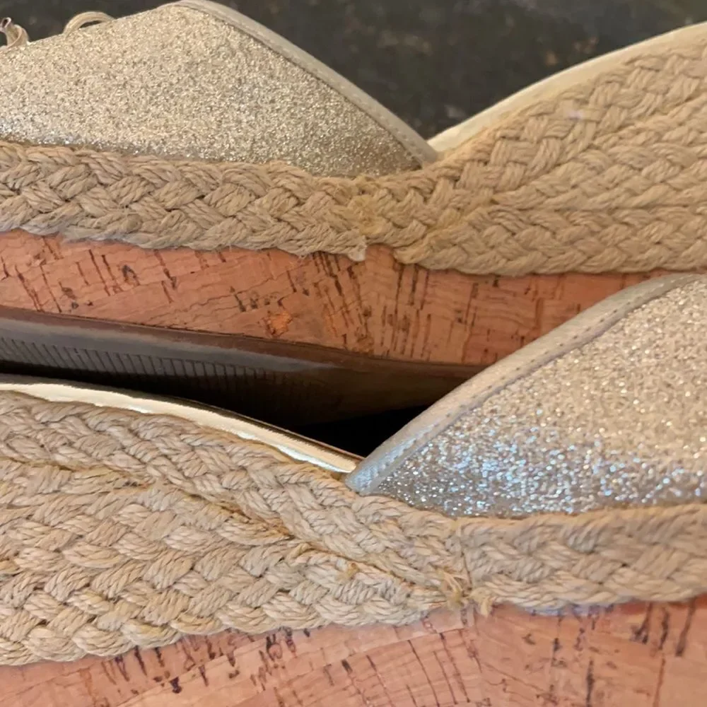 GUESS 9.5 Cork Jute Espadrilles EUC